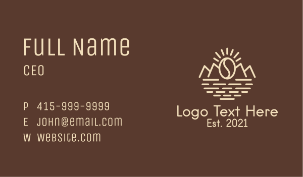 Mountain Coffee Shop  Business Card Design Image Preview