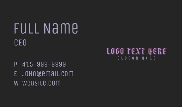 Medevial Gothic Wordmark Business Card Design Image Preview