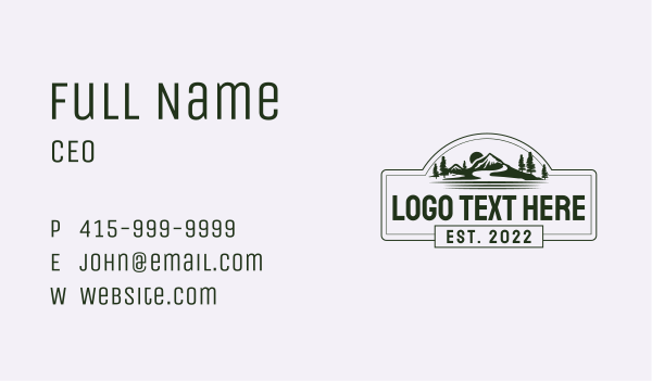 Green Mountain Outdoor Business Card Design Image Preview