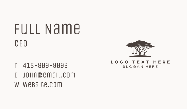 Tree Swing Playground Business Card Design Image Preview