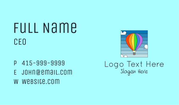 Colorful Hot Air Balloon Business Card Design Image Preview