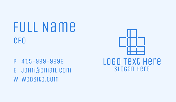 Blue Cross Outline Business Card Design Image Preview