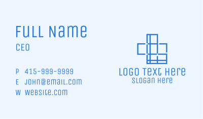 Blue Cross Outline Business Card Image Preview
