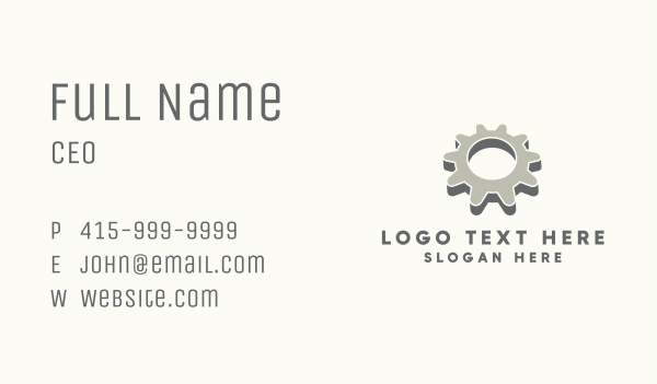 Engineer Gear Cog Business Card Design Image Preview