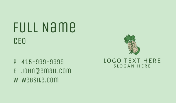 Lucky Irish Shamrock Hand Business Card Design Image Preview