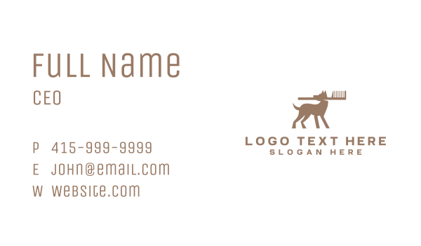 Pet Grooming Comb Business Card Design Image Preview
