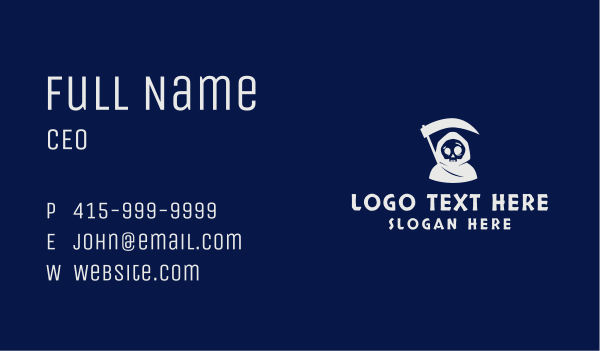 Quirky Grim Reaper Business Card Design Image Preview