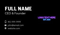 Neon Party Wordmark Business Card Preview