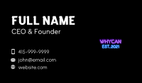 Neon Party Wordmark Business Card Image Preview