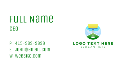 House Cleaner Broom Business Card Image Preview