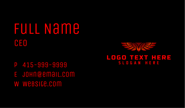 Red Wing Emblem Business Card Design Image Preview