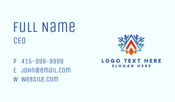 Ice Snowflake Campfire Business Card Design Image Preview