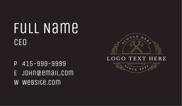 Hammer Tool Handyman Business Card Design Image Preview