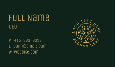Nature Tree Gold  Business Card Image Preview