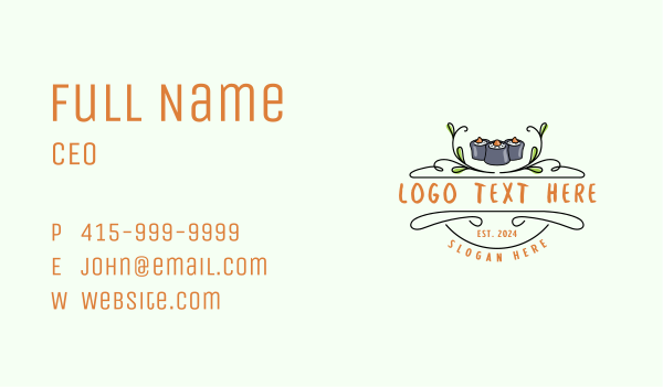 Sushi Kitchen Cuisine Business Card Design Image Preview