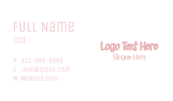 Cute Feminine Wordmark Business Card Design Image Preview