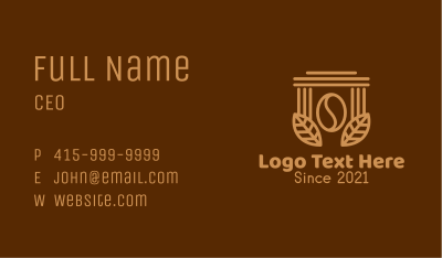 Coffee Brew Pillar  Business Card Image Preview