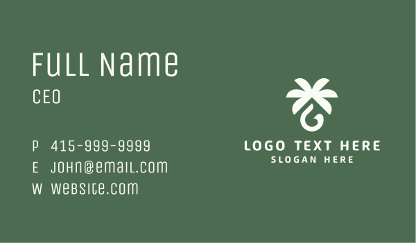 Palm Tree Oil Letter G  Business Card Design Image Preview
