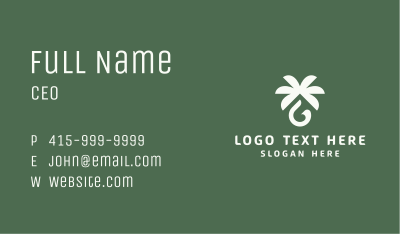 Palm Tree Oil Letter G  Business Card Image Preview