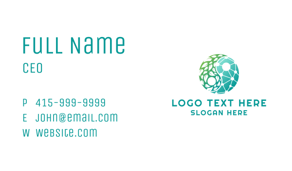 Yin Yang Nature Tech Business Card Design Image Preview