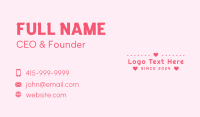 Red Lover Heart Wordmark Business Card Preview