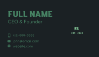 Green Vintage Wordmark Business Card Image Preview