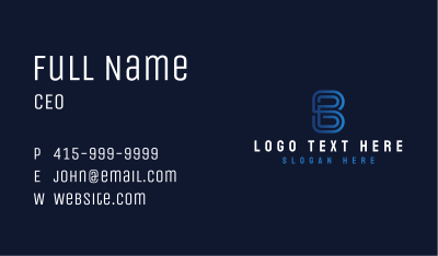 Media Tech Agency Letter B Business Card Image Preview