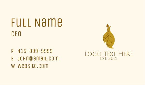 Brown Leaf Earring  Business Card Design Image Preview
