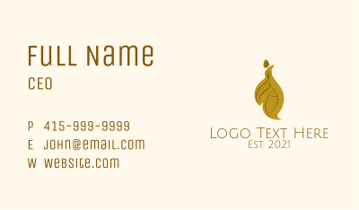 Brown Leaf Earring  Business Card Image Preview