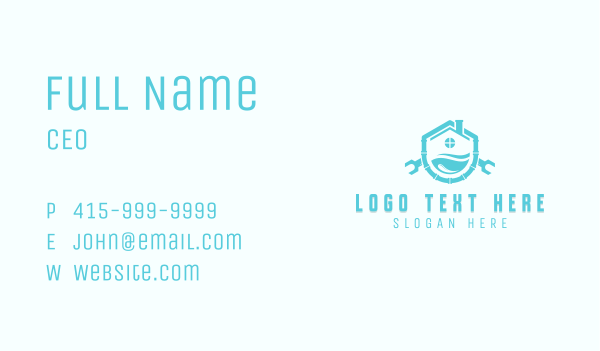 Plumbing Wrench Pipes Business Card Design