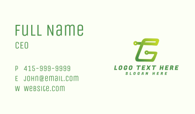 Tech Startup Letter G Business Card Image Preview