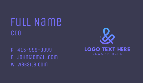 Gradient Knot Ampersand Business Card Design Image Preview