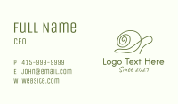 Minimalist Green Snail Business Card Image Preview