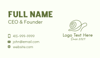 Minimalist Green Snail Business Card Image Preview