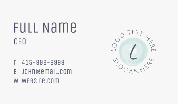 Watercolor Brush Lettermark Business Card Design Image Preview