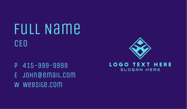 Blue Tech Company Business Card Design Image Preview