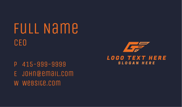Athletic Wing Letter Business Card Design Image Preview