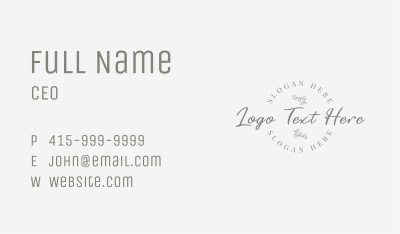 Feminine Cursive Wordmark Business Card Image Preview