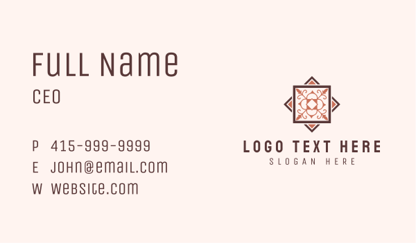 Ceramic Tile Pattern Business Card Design Image Preview