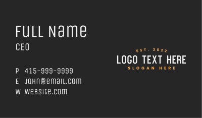 Generic Vintage Hipster Business Card Image Preview