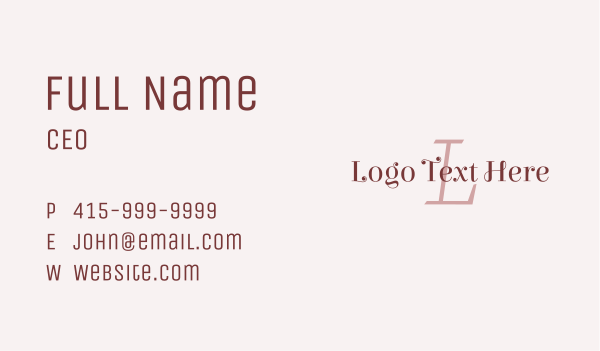 Luxury Feminine Letter  Business Card Design Image Preview