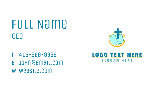 Religion Bible Crucifix Business Card Design Image Preview