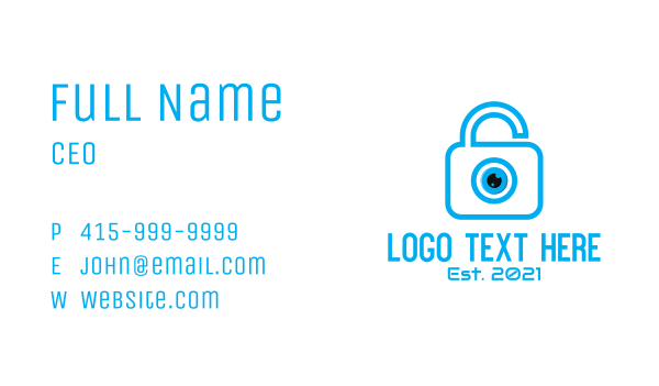 Eye Security Lock  Business Card Design Image Preview