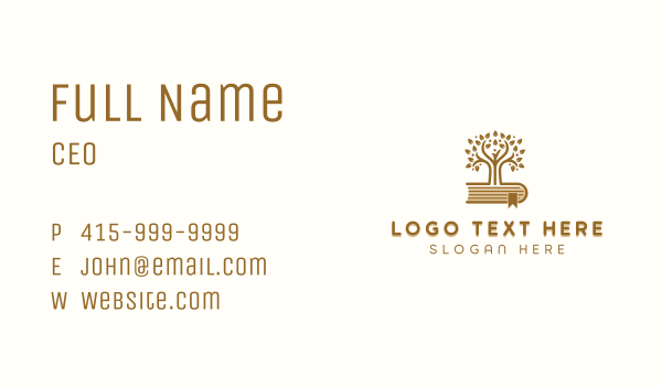Literature Learning Tree Business Card Design Image Preview