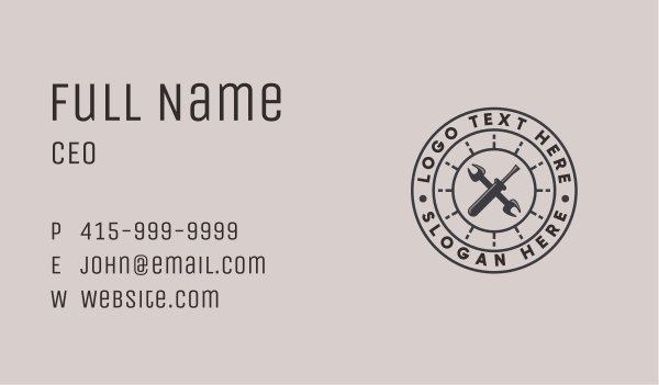Handyman Wrench Screwdriver Business Card Design Image Preview