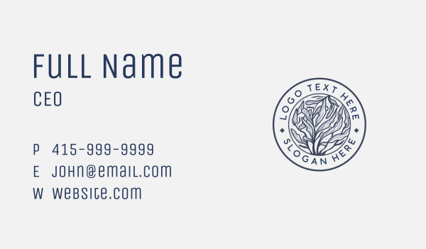 Natural Organic Floral Leaves Business Card Design Image Preview