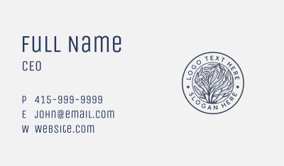 Natural Organic Floral Leaves Business Card Image Preview