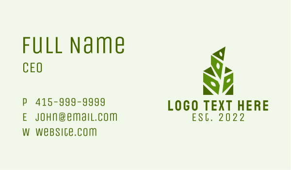 Geometric Plant Gardening  Business Card Design Image Preview