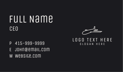 Minimalist White Plane Business Card Image Preview