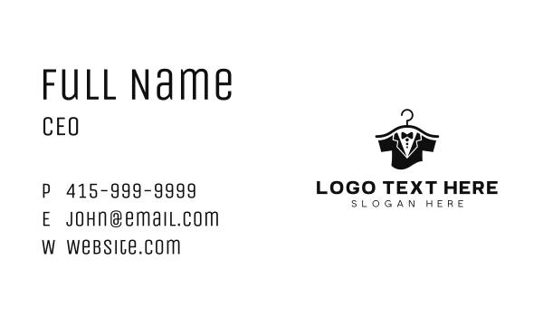Tuxedo Dry Cleaner Laundry Business Card Design Image Preview